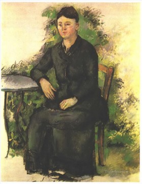 Madame Lienzo - Madame Cezanne en el jardín Paul Cezanne